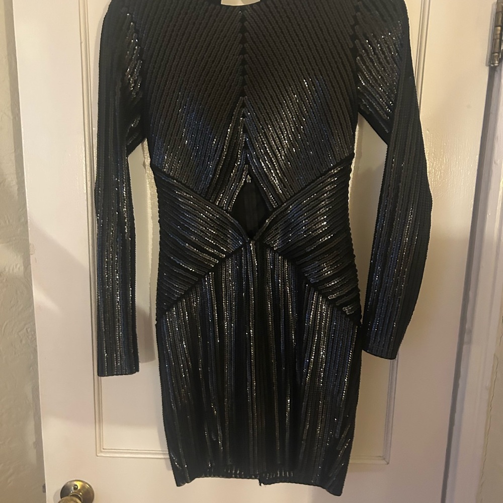 Express Black Sequin Dress